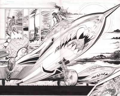 Trevor Von Eeden | Sabre Unpublished Dps - Riding a Rocket - From Sabre Kickstarter | Anthony’s Comic Book Art