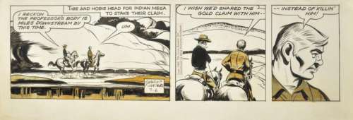 Charles FLANDERS.  "The Lone Ranger"  Daily Strip en trois cases.  Encre de chine, [...] | Arthema Auction