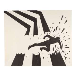 Lot #1127 : Hand-Drawn David Mack Captain America End Credit Artwork / CAPTAIN AMERICA: THE WINTER SOLDIER (2014)