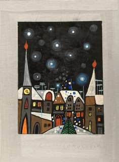 Zbigniew Rychlicki (1922 - 1989) | Zbigniew Rychlicki | Miasto, projekt kartki noworocznej | Desa Unicum
