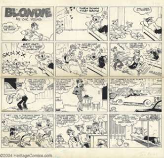 Paul Fung Jr. - Original Comic Strip Art for Blondie Sunday dated 4-4-65 (King Features Syndicate, 1965). Dagwood - | Heritage