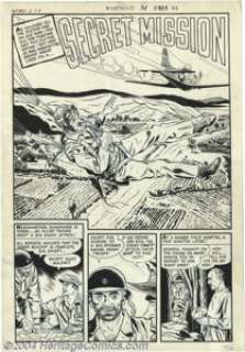 Vic Donahue - Warfront #31 Complete 8-page Story "Secret Mission" Original Art (Harvey, 1957). Doc Ward -