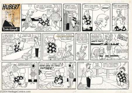 Dick Wingert - Hubert Sunday Comic Strip Original Art, dated 8-22-65 (King Features, 1965). Hubert uses his brains - | Heritage