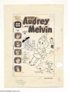 Warren Kremer - Little Audrey and Melvin #54 Cover Original Art (Harvey, 1972). Audrey’s tug-of-war game against - | Heritage