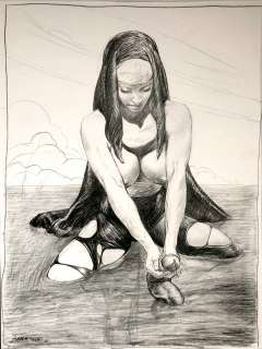 LIBERATORE Tanino  - Grande illustration représentant une religieuse troublée par [...] | Vermot et Associés