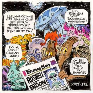 Mézières, Jean-Claude - Dessin original couleur publié dans France Soir - Valérian | Catawiki