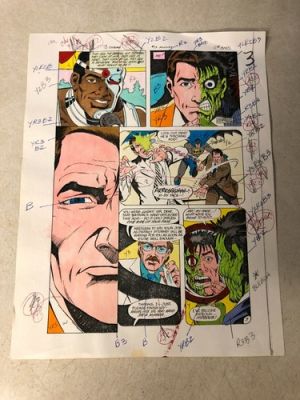 TEEN TITANS SPOTLIGHT #13 comic ART color guide ORIGIN HARVEY DENT ACID IN FACE | eBay US (Buy It Now)