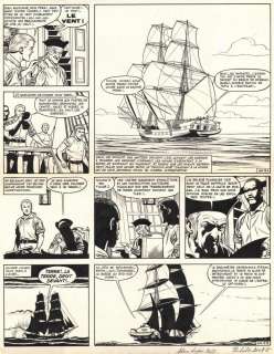 Victor HUBINON - Planche originale 12 du tome 7 de BARBE-ROUGE - L‘île de l‘homme mort -