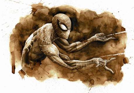 Spiderman II - Original Coffee Drawing By Juapi | Catawiki