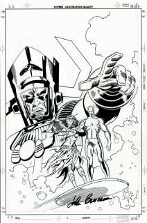 John Buscema - Galactus the Devourerâ #4 Unused Cover (Surfer, Galactus, Mantis! Almost Identical To Published Cover!)
