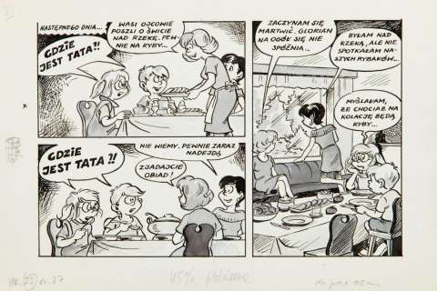 Szarlota Pawel (1947 - 2018) | Szarlota Pawel (1947 - 2018) | "Kubuś i Malwina. Wspomnienie z wakacji", plansza nr 11, 1992-1994 | Desa Unicum