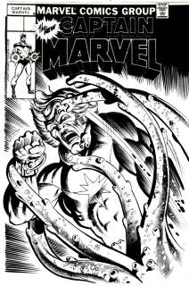 Al Milgrom | Captain Marvel #40 Cover (Captain Marvel Battles Alien Monster!) 1975 | Romitaman