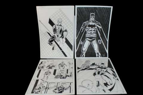 Original comic art drawing spider-Man 4 Page lot | misc / divers
