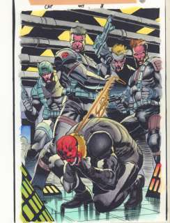 John Kalisz, Mike Manley, Ron Garney | Captain America #447 P.8 Color Guide Art - Red Skull Captured By Yellow Lasso Splash - 1996 | Anthony’s Comic Book Art