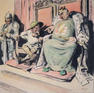 Boccasile Gino (1901 - 1952) - Bertoldo and Re Alboino for "Bertoldo Bertoldino and Cacasenno" | Capitolium Art