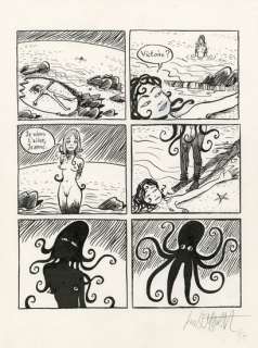 Fred BERNARD (né en ... - Lot 80 - Une aventure de Jeanne Picquigny - L‘ivresse du poulpe Encre...