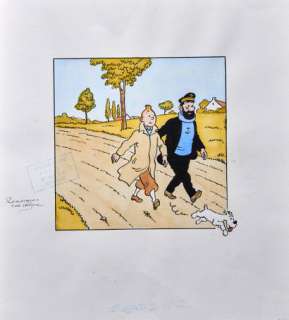 Herge (Studio) | Dessin original : Très beau dessin en couleurs (29 x 32 cm)... | Tessier Sarrou