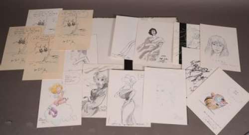 lot 110 - DIVERS DEDICACES Ensemble de 29 dédicaces sur papier…