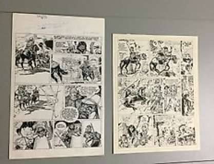 Drappier, Franz - Ensemble de 2 Planches originales -  - Lester Cockney T2, (p.39 + T5, (p.43) - (1981/1987) 