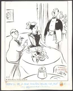 Original Gag Panel Comic Strip Art Gill Fox Cartoon Side Glances 1975