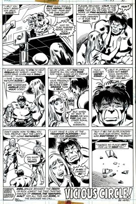 Joe Staton Sal Buscema | Incredible Hulk #203 P 31 Last Page (Incredible Hulk & Jarella Leave the Microverse & See Doc Samson & General Ross!) 1976 | Romitaman