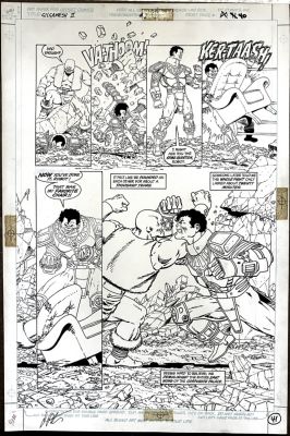 Andy Smith Jim Starlin | Gilgamesh II #1 P 40 (Epic Battle Between Gilgamesh & Otto!) Large Art - 1989 | Romitaman