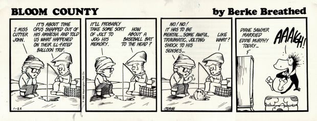 Berkeley Breathed | Bloom County Daily Comic Strip Original Art Dated 1-22-1986 | Romitaman