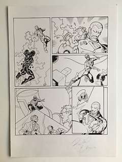 Original Art Splash Page By Richard Elson - Pen & Ink - Spider-Man : Tower Of Power #16 - Page 8 - (2008) 
