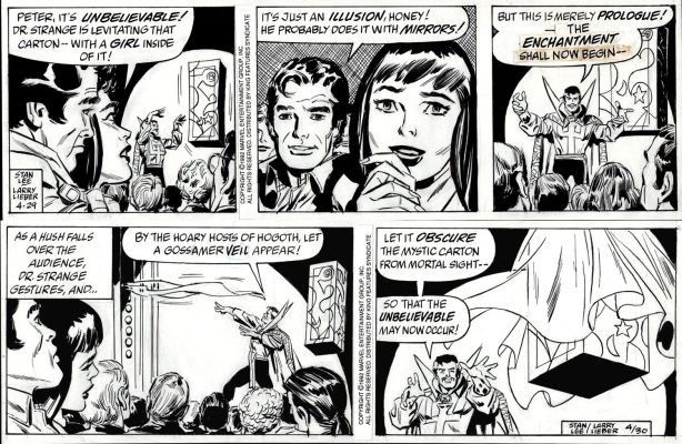 Larry Lieber | Amazing Spider-Man 2 Consecutive Daily Strips (Peter & Mj Throughout Watching Dr Strange Perform Magic!) 4-29 & 4-30-1992 | Romitaman