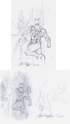 Felipe Massafera | Dark Crisis #7 Cover Prelims (Batman, Superman, Flash And Green Lantern Composite Hero Cover Prelims Drawn on 2 Drawing Papers!) | Romitaman