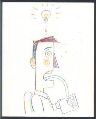 Peter Kuper | Signed Peter Kuper Self-Portrait - Drawing with His Tongue - Color Pencil | Koch Comic Art