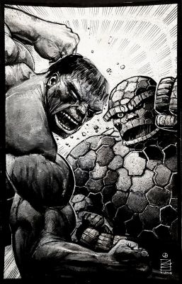 Eddy Newell | Hulk Vs. Thing Pinup (2014) | Romitaman