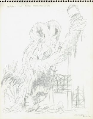Dave Cockrum | Hedorah - the Smog Monster - Aurora Model Kit Style Guide Art For Possible Production! (Signed - 1975) | Romitaman