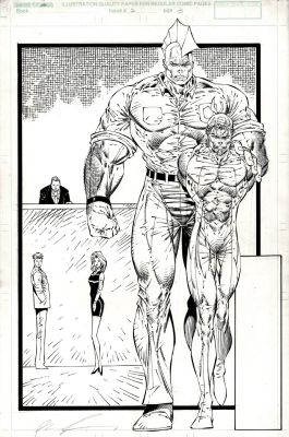Rob Liefeld | Judgement Day #2 P 3 Splash (Savage Dragon Captures Super Villain!) 1997 | Romitaman