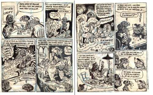Philippe Vuillemin | Gag original en 2 planches pour LES SALES BLAGUES DE L’ECHO DES SAVANES | Galerie Napoléon