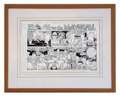 Rick PARKER: "Movie Mayhem" Pen & Ink Drawing