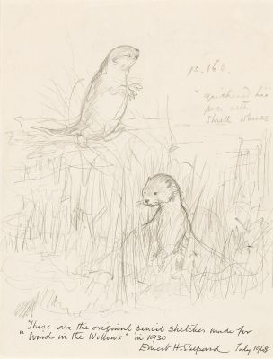 Lot 6 - Ernest Howard Shepard, (1879-1976), "He quickened his pace with shrill whines.” 1930. | Swann Galleries