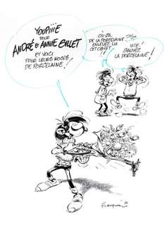 Franquin | Gaston, illustration inédite Ã  l’encre de Chine … | Banque Dessinée