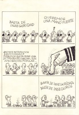 Quino | Basta de inseguridad | Krazy Art Gallery