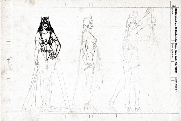 Michael Bair | Bair, Michael - Credited As Michael Hernandez - Wonder Woman #305 Huntress Design - 3-View 1983 | Cool Lines Art