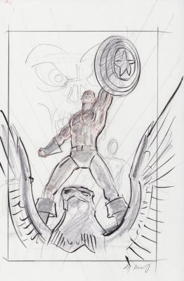 Greg Hildebrandt | Captain America Pencil + Ink Art Commission - Signed | Anthony’s Comic Book Art