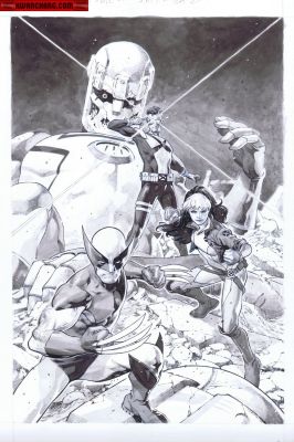 Jerome Opena | Covers / Pinups Issue X-Men United # 2 Page Cover | Kwan Chang