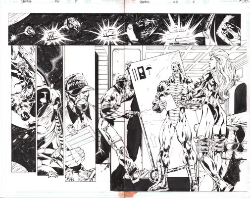 Jon Holdredge, Paco Diaz - Deadpool #41 Pgs.5&6 Dps - Constrictor & Titania - Signed - 2000
