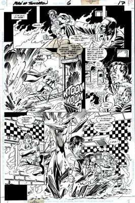 Brett Breeding, Paul Ryan | Superman: Man of Tomorrow #6 P 17 (Superman Throughout Entire Page Saving People From a Burning Building!) 1996 | Romitaman