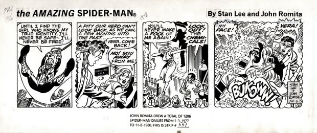 John Romita Sr. | Amazing Spider-Man Daily Strip (1St Run Strip! Romita Pencils & Inks! Spidey Hunts For Vera Arlen Who Knows His Secret Identity!) 10-6-1978 | Romitaman