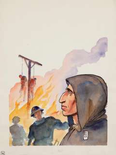 Milo MANARA (né en 1945) Savonarole Planche originale numérotée page 16 de la série "Borgia" | Tajan