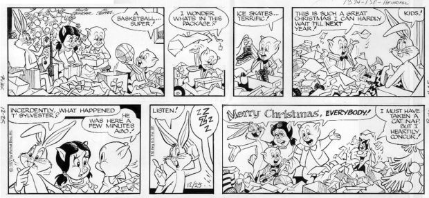 Ralph Heimdahl | Heimdahl, Ralph - Bugs Bunny Sunday 12/25 1977 Main Cast - Xmas Sunday | Cool Lines Art