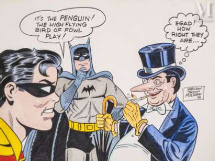 Sheldon Moldoff (1920 - 2012) | "Batman, Robin & le Pingouin" | Millon