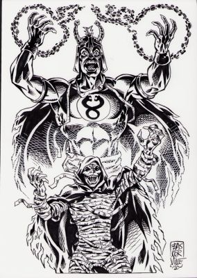 Stephen Baskerville | Mummy + Egyptian King Ink Art Commission - Signed 2020 | Anthony’s Comic Book Art