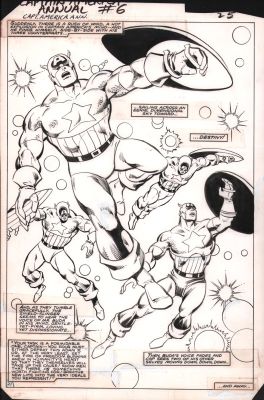 Ron Wilson, Vince Colletta | Captain America Annual #6 P.25 - Cap Splash - 1982 | Anthony’s Comic Book Art